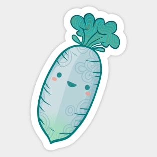 Cute Smiling Daikon Radish Sticker